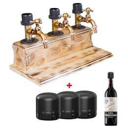 Faucet Shaped Whiskey Dispenser with Wine Bottle Stopper Wooden Beverage Liquor S Fathers Day Gift Bar Party Tools 240510