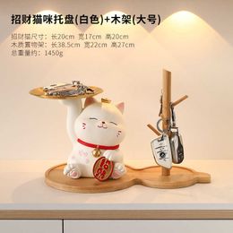 Decorative Objects Figurines Zhaocaimao ornaments entrance foyer key storage living room home decoration TV cabinet office desktop gifts H240517 ZWXD