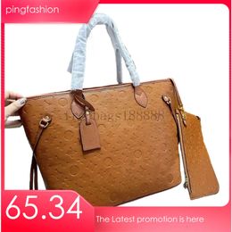 High Designer Handbag Quality Emd Design Women's Two-Piece Tote Plaid Shoulder 32Cm Size Crossbody Beach Shopping Bag Ping