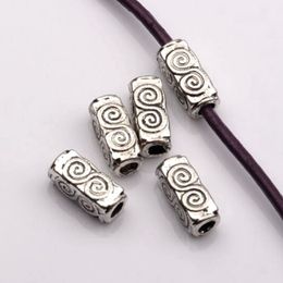 100Pcs Antique silver Alloy Swirl Rectangle Tube Spacers Beads 4 5mmx10 5mmx4 5mm For Jewelry Making Bracelet Necklace DIY Accessories 1814