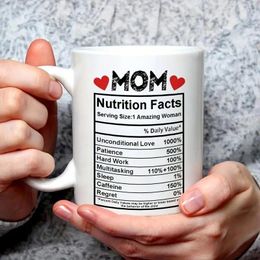 Mugs 11 Oz MOM Ceramic Coffee Mug White Tea Classic Drinking Cup With Handle Novelty Gift Great For Or Cold Drinks