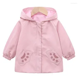 Jackets Children's Clothing Jacket Spring Girls Hooded Fashion Korean Style Thin Section