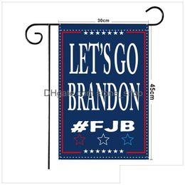 Banner Flags 45X30Cm Lets Go Brandon Garden Flag 2024 President Election Trump Drop Delivery Home Festive Party Supplies Dhyf6