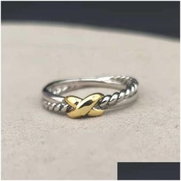 Band Rings Twisted Women Braided Ring Designer Mens Fashion Jewellery For Cross Classic Copper Wire Vintage X Engagement Anniversary Dr Otdcb