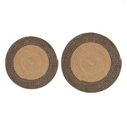 Carpets Jute Braided Rug Nonslip Round Handwoven Distressed Throw Vintage Woven Mat For Kitchen Entryway Home Living Room Decor