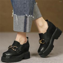 Boots Fashion Sneakers Women Genuine Leather Chunky High Heels Ankle Female Square Toe Platform Pumps Casual Shoes Chic