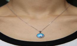 Latest Dropshaped and Star Necklace Pendant 100 925 Sterling Silver Fine Jewellery Blue Fire Opal Gem Summer Beach Jewellery Gifts Q6146991