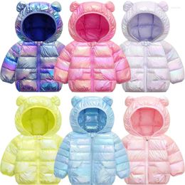 Jackets 2024 Colourful Fashion Winter Boys Girls Jacket 1-5 Years Cute Keep Warm Hooded Coat For Kids Children Birthday Present
