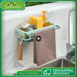 Kitchen Storage Basket Shelf Extensible Design Easy To Gadgets Accessories Tool Organiser Dishcloth Towel Rack
