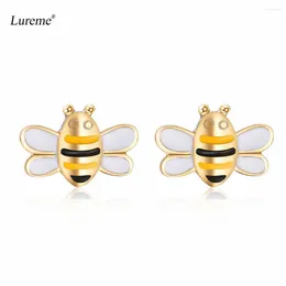 Stud Earrings Lureme 925 Sterling Silver Lovely Honey Bee For Women And Girls Delicate Jewellery (er005810)