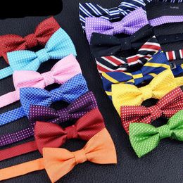 Dog Apparel 50PC/Lot Bow Ties Plaid Cat Neckties Adjustable Small Bowties Collar Pet Accessories