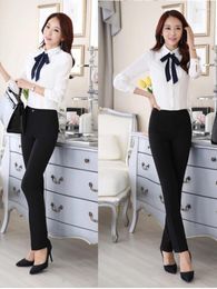 Women's Pants Korean Fashion Clothes Slim Long Small Feet Cargo Women Casual Professional Trousers Plus Size Black