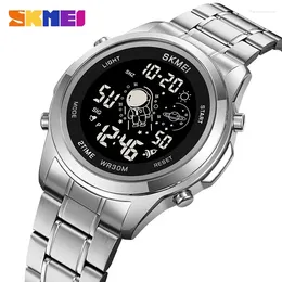 Wristwatches SKMEI Quality Product Electronic Watch Cartoon Pattern Countdown Waterproof Stainless Steel Texture 2024