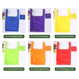 Storage Bags Shopping Bag Eco-friendly Polyester Hand Shoulder Grocery Market Reusable Foldable Supermarket Shop
