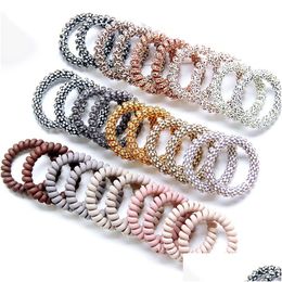 Headband Hair Products Autumn Winter Milk Tea Colour Elastic Telephone Ring Simple Retro Female Hairs Tie Rubber Band Ponytail Wh0227 D Dhzp7