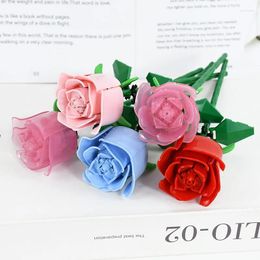 Party Favor Building Roses Flower Artificial Plants Rose Model Wedding Gifts For Guests Assemble Toys Kits