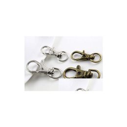 Clasps & Hooks 80Pcs Sier Bronze Plated Metal Swivel Lobster Clasp Clips Key Keychain Split Ring Findings Making 30Mm Drop Delivery Je Dhmhb