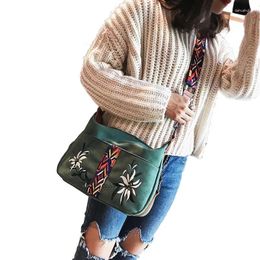 Shoulder Bags Fashion Embroidered Flowers Ladies Bag Trend Simple Ribbon Single Diagonal