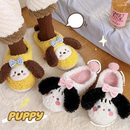 Slippers Women Shoes 2024 Winter Ladies Fluffy Cute Animal Cartoon Plush Soft Cotton Home Flat Slipper Zapatos De Mujer