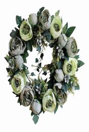 40cm Large Door Wreath Artificial Flower Topiary Outdoor Indoor Hanging Decor8658880