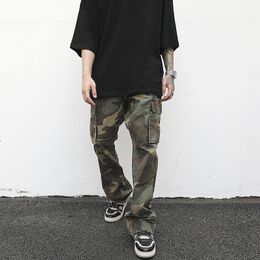 Street clothing mens hip-hop camouflage flash pants fashion camouflage goods pants mens ultra-thin fitting camouflage Trousers womens full matching 240515