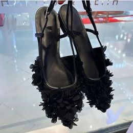 Sandals Pointy Women Wrapped Petal Toe Head Fashion Designer Sandal Back Empty Flat Casual Party Dress Sum 146
