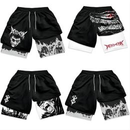 Anime Fitness Sports Sexy Shorts Comfortable Man Brand Gym Casual Large Summer Double Layer 240517