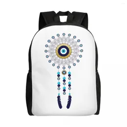 Backpack Boho Chic Evil Eye Mandala Dream Catcher Hamsa Nazar Bohemian School College Travel Bags Bookbag Fits 15 Inch Laptop