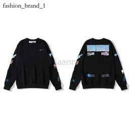 Designer Luxury Off Style Trendy Fashion Sweater Painted Arrow Crow Stripe Loose Hoodie Men's and Women's Casual Harajuku 0618