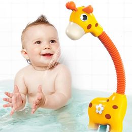 Giraffe electric spray water spray sprayer baby bath toy bathtub shower bath toy baby gifts 240514