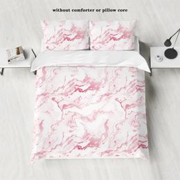 Bedding Sets 3pcs Down Duvet Cover Pink Marble Patterned Printed Set 1 2 Pillowcase Bedrooms Guest Rooms Els