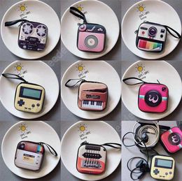 New creative tinplate coin purse mini key case retro record tape luggage pattern earphone coin storage bag DAR1652675573