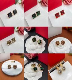 Earrings Jewellery 18K Gold Plated Stud Womens Designer Earring Ear Studs Letter V Diamonds Luxurys Golden Fashion For Gilr Valentin4337660