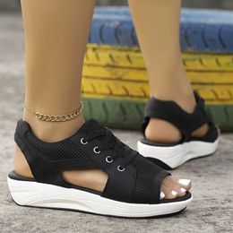 Sandals Fashion Women Summer New Lady Platform Chunky Comfortable Mesh Open Toe Casual Sports Ladies Shoes Plus Size 43 H240517