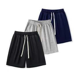 Summer Running Shorts for Men Casual Jogging Sport Short Pants Solid Colour Drawstring Loose Dry Gym Sports 240513