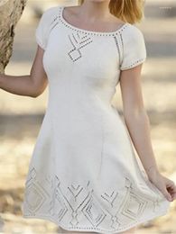 Sexy Beach Cover Up Crochet White Vintage Swimwear Dress Ladies Tunics For Women Beachwear Saida De Praia #Q301