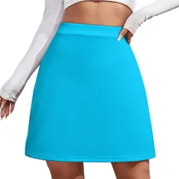 Skirts Process Blue Solid Color Decor Mini Skirt Korean Style Women Clothing Skort For Summer 2024 Woman