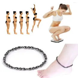 Anklets Unisex Women Men Fashion Magnetic Black Stone Weight Loss Natural Brazilian Health Care