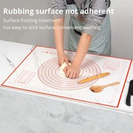 Table Mats 1Pc 40X50CM White And Red Kneading Dough Mat Silicone Baking Pizza Cake Maker Kitchen Cooking Grill Gadgets Bakeware