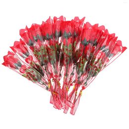 Decorative Flowers 18 Pcs Artificial Bouquet Simulation Arrangement Decor Roses Living Room Plastic DIY Faux Girl