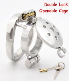 2021 New Double Lock Flip Glans Cover Device Male Openable Cock Cage Vent Hole Design Penis Ring SM Fetish Adult Sex Toys2892529