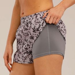 Lu Malign Shorts Summer Sport Woman Layer Double Layer Skny Fiess تم بناؤ