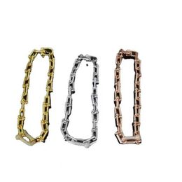 Hot Picking TFF new chain U-shaped diamond inlaid Necklace high sense of temperament fashion Cuban neutral horseshoe buckle clavicle