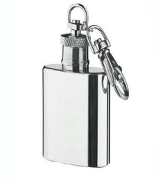 Whole 1oz 28ml Mini Stainless Steel Hip Flask Alcohol Flagon with Keychain E0Xc high quality Silver Tone Key Chain Flask drop8498728