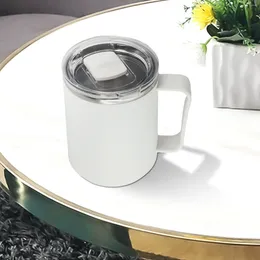 Cups Saucers 450ml Stainless Steel Coffee Mug Leakproof Tea Milk Water Cup With Handle And Lid Kitchen Drinkware For Kids Adults