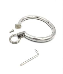 2022 adultshop Ring Steel Necklet Collar Metal Neck Exquisite Stainless Restraint Locking Pins Adult Bondage Bdsm Sex Games Toy Fo8844594