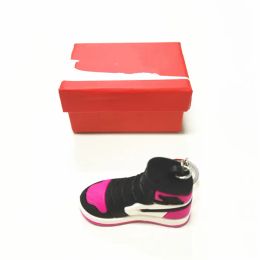 Designer Mini Silicone Sneaker Keychain With Box For Men Women Kids Key Ring Gift Shoes Keychains Handbag Chain Basketball ZZ