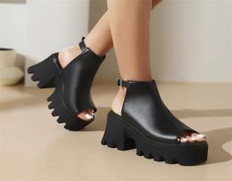 Sandals PXELENA Drop Ship JK Women Punk Rock Gothic Peep Toe Chunky Platform High Heels Thick Sole Street Shoes 36-453031504