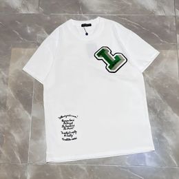 Mens T-Shirts designer tee luxury flocking letter tshirt Classic fashion green womens short Sleeve casual cotton t-shirt tops European and American sizes S-XL