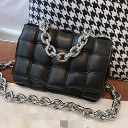 Bag Autumn Winter 2024 Black Gold And Silver Chain Pillow Box Women's Square Series Unique Design Of High-Grade Leather